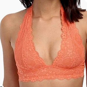 Free People Galloon Lace Halter Bralette Bra